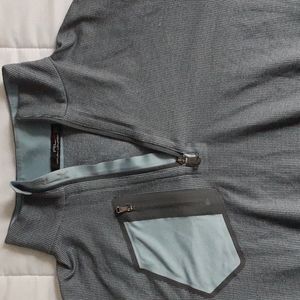 RLX Ralph Lauren 1/4 Zip Shirt Size Large. Grey Blue.